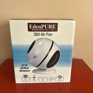 EdenPURE 360 Air Fan in White and Black. Works awesome, moving smoke/pet free🌸🔥